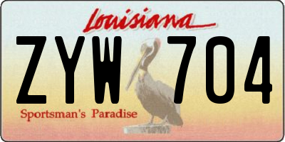 LA license plate ZYW704