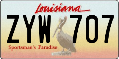 LA license plate ZYW707