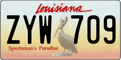 LA license plate ZYW709