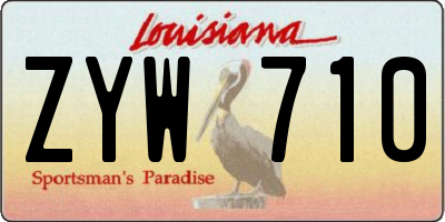LA license plate ZYW710
