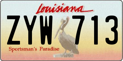LA license plate ZYW713