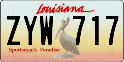 LA license plate ZYW717