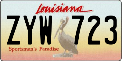 LA license plate ZYW723
