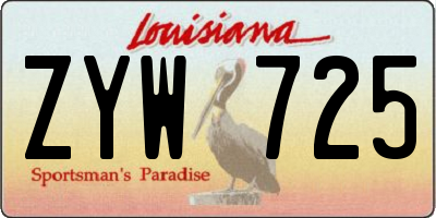 LA license plate ZYW725