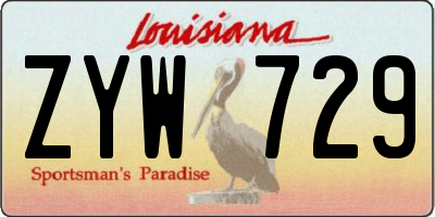 LA license plate ZYW729