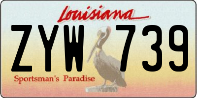 LA license plate ZYW739