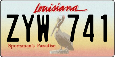 LA license plate ZYW741