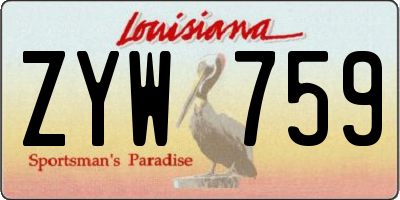 LA license plate ZYW759