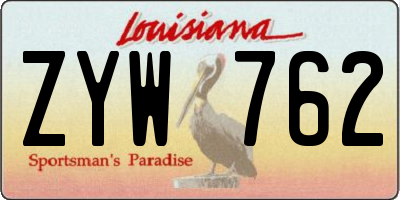 LA license plate ZYW762