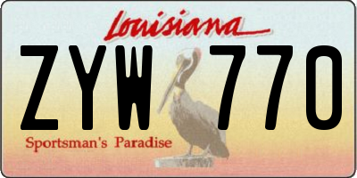 LA license plate ZYW770