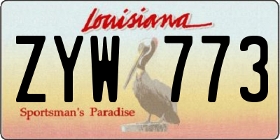 LA license plate ZYW773