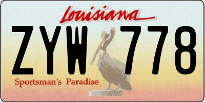 LA license plate ZYW778