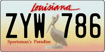 LA license plate ZYW786