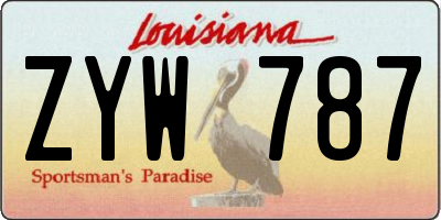 LA license plate ZYW787