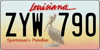 LA license plate ZYW790