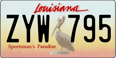 LA license plate ZYW795