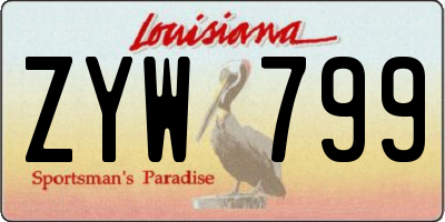 LA license plate ZYW799