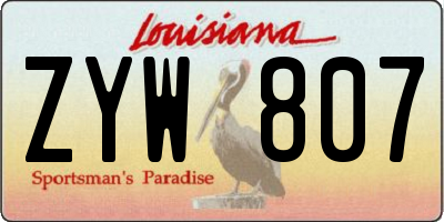 LA license plate ZYW807