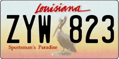 LA license plate ZYW823