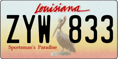 LA license plate ZYW833
