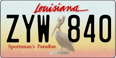 LA license plate ZYW840