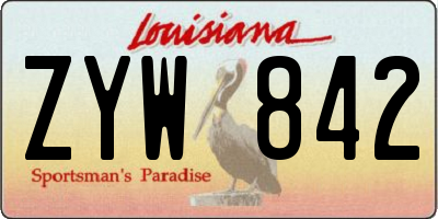 LA license plate ZYW842
