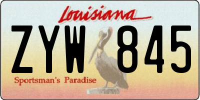 LA license plate ZYW845