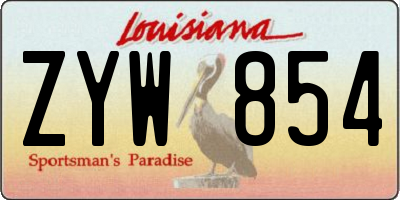 LA license plate ZYW854