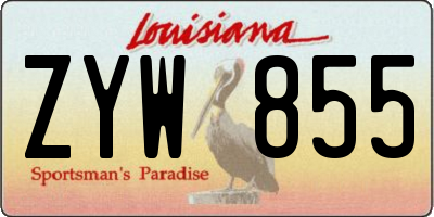 LA license plate ZYW855