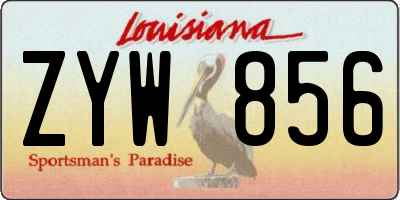LA license plate ZYW856