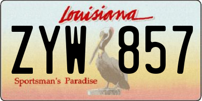 LA license plate ZYW857