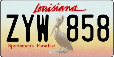 LA license plate ZYW858