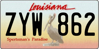 LA license plate ZYW862
