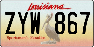 LA license plate ZYW867