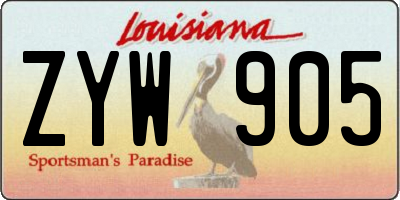 LA license plate ZYW905