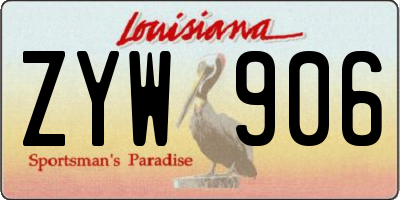 LA license plate ZYW906