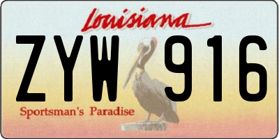 LA license plate ZYW916