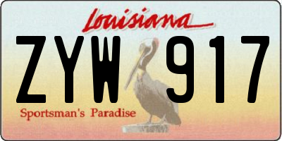 LA license plate ZYW917
