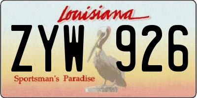 LA license plate ZYW926