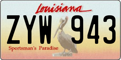 LA license plate ZYW943
