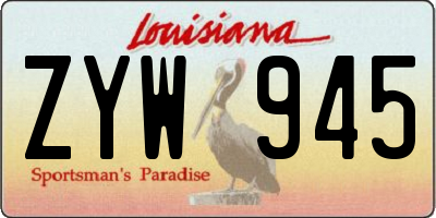 LA license plate ZYW945