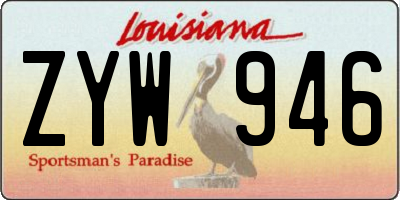 LA license plate ZYW946