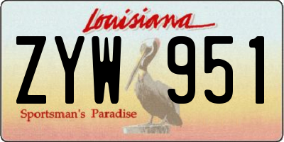 LA license plate ZYW951