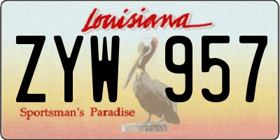LA license plate ZYW957