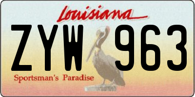 LA license plate ZYW963