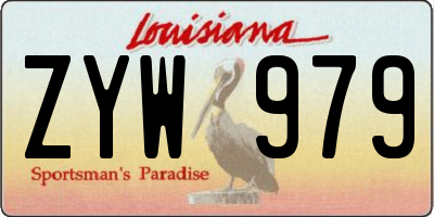 LA license plate ZYW979