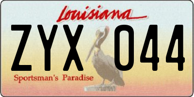 LA license plate ZYX044