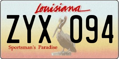 LA license plate ZYX094