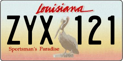 LA license plate ZYX121