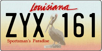 LA license plate ZYX161